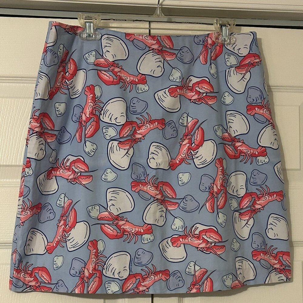 VINEYARD VINES Sz 10 Blue and Pink Lobster Clam Skirt